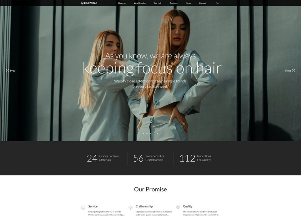 广告妈妈假发行业网站设计案例